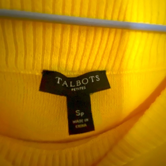 💛TALBOTS 💛 yellow 3/4 sleeved shirt. Size small. Petite . - Picture 7 of 9